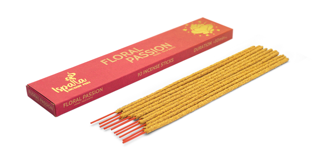Цветочная страсть - надпись на упаковке благовоний Ispalla с палочками